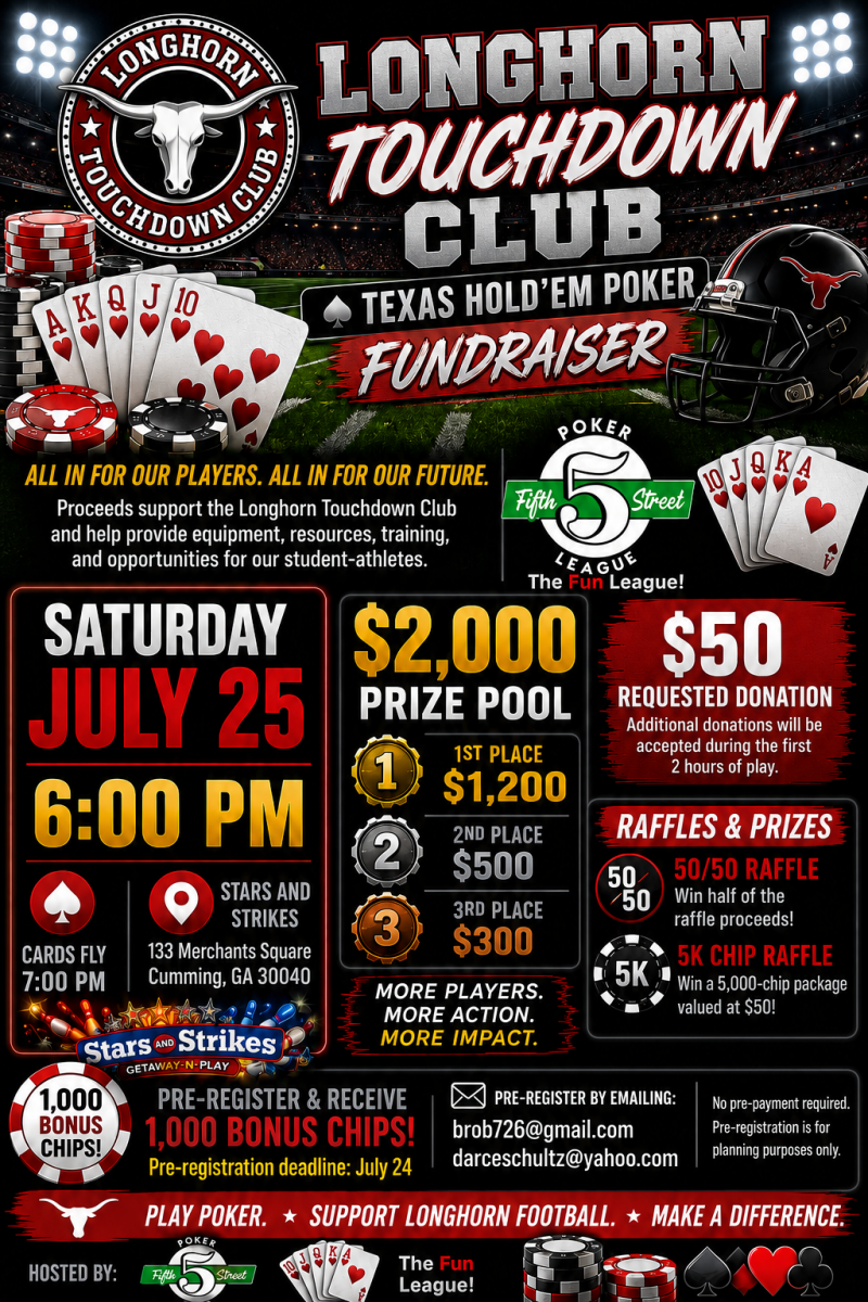 Longhorn Touchdown Club Texas Hold'em Fundraiser - Stars and Strikes at 5thstreetpoker.com